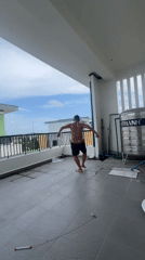 Lazy balcony morning in Phú Quốc: workout, cats, cloudy skies
