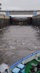 River traffic documented during overcast morning in Bol'shie Mkhi