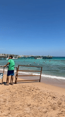 Beach visitors enjoy sunny morning in Al Hadaba