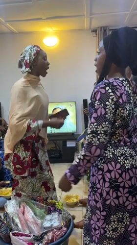 Baby celebration gathering in Jos with traditional attire