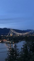 Evening scenes captured at Vancouver's Lions Gate Bridge