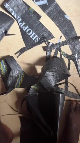 Nigerian woman upcycles plastic bags into fashion using sewing machine