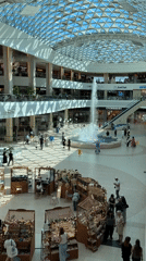Afternoon crowd scenes inside a Sochi shopping mall