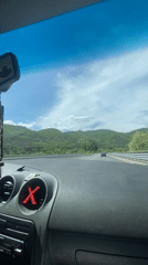 Dashboard camera records highway drive through Bulgarian countryside