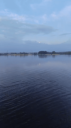 Vessel captures calm water view near Vytegra, Russia