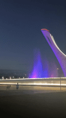Lit fountain show draws evening crowds in Sirius, Russia