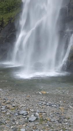 Morning documentation of Biasca waterfall and railway station