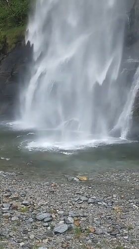 Morning documentation of Biasca waterfall and railway station