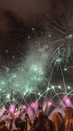 Fireworks display lights up Valletta Malta night sky