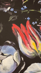 Floral silhouette painting documented by witnesses over 24 minutes