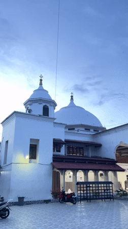 Mosque and minaret in Sigli, Indonesia, two angles