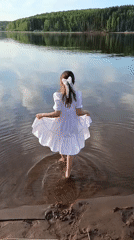 Afternoon water recreation captured near Chaykovsky, Russia