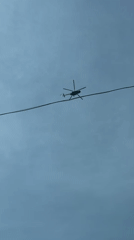 Helicopter spotted flying near power lines in Saint Petersburg