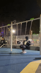Night playground activity documented in Buenos Aires Balvanera neighborhood