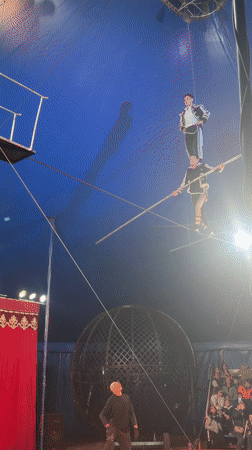 Circus performance draws crowds in Dmitrov, Russia