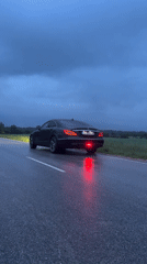 Mercedes parked on wet road in Kliment, Bulgaria