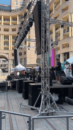 Live band plays outdoor street festival in Yerevan