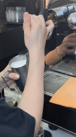 Morning coffee service and street life documented in Novi Sad