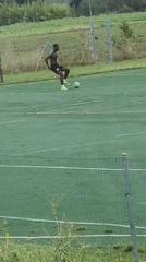 Soccer drills and rural life in a misty Catalan village morning