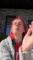 Pink-haired woman's morning moments documented in Chaikovsky, Russia