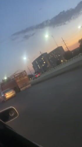 Evening traffic flows through Kuchingoro highways at sunset