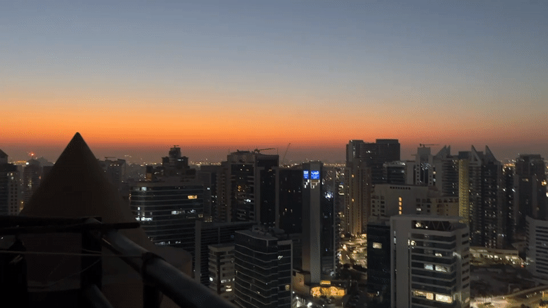 A Dubai evening, from city streets to upscale interiors
