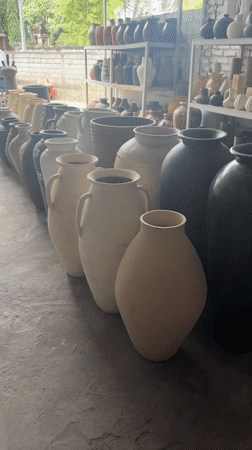 Ceramic pottery warehouse documented in Denpasar, Indonesia