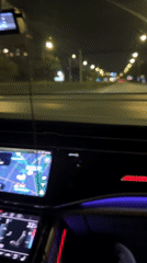 Driver records nighttime dashboard view in Sofia