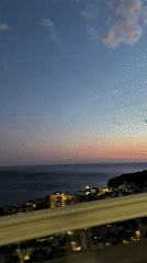 Motorist captures dusky coastal sunset in Novoselje, Montenegro