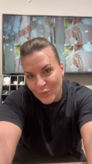 Woman records selfie video with fashion TV in Novosibirsk