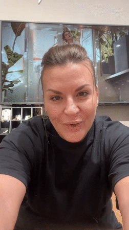 Woman records selfie video with fashion TV in Novosibirsk