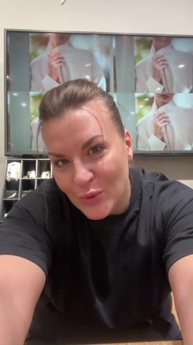 Woman records selfie video with fashion TV in Novosibirsk
