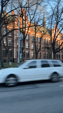 Historic red brick building observed in Riga