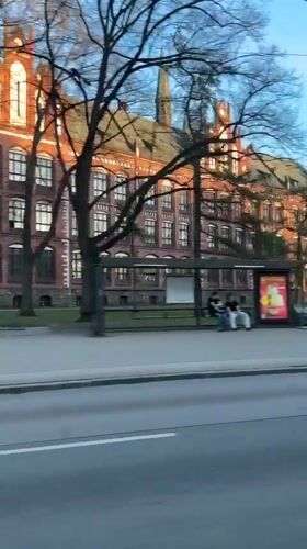 Historic red brick building observed in Riga