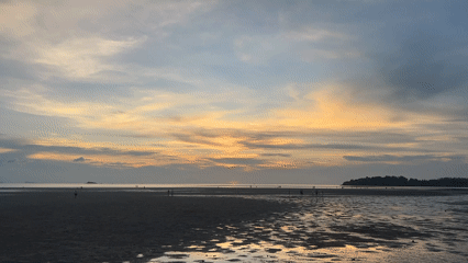 Sunset captured at Baan Sri Thanu beach during low tide