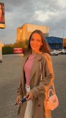 Woman spotted making playful gestures in Sofia street