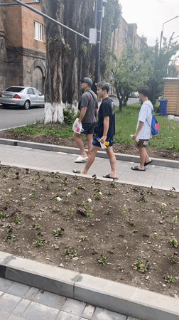 Routine street activity captured in Gyumri, Armenia