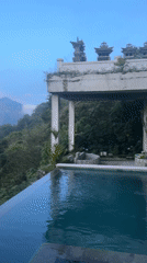 Tourist captures scenic Kintamani lake and mountain views