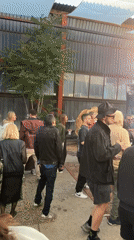 Early morning outdoor gathering documented in Sofia industrial area