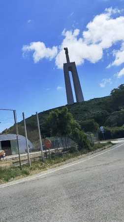 Christ the King monument viewed from Tagus River area