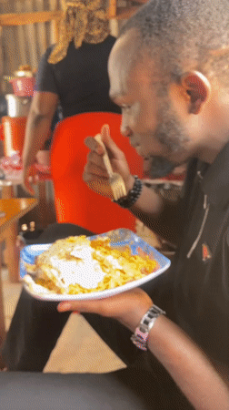 Midday Maggi noodle meal with omelet, Ropp Nigeria