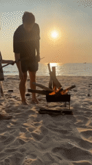 Sunset beach barbecue gathering documented on Phú Quốc Island