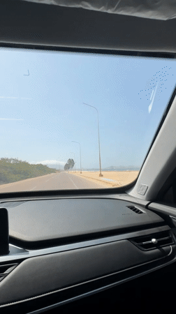 Dashcam captures coastal drive in Porlamar, Venezuela