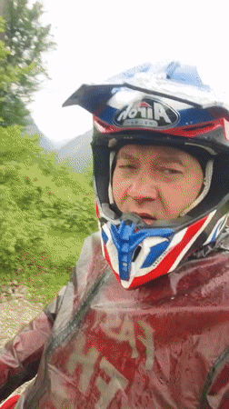 Dirt bikers spotted on mountain road near Adlerskiy, Russia
