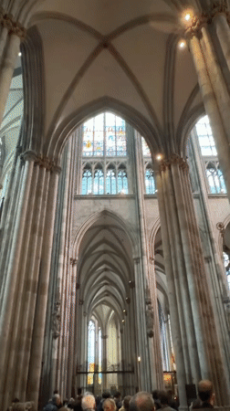 Visitor documents Cologne Cathedral's interior and exterior details