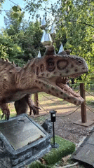 Animatronic T. Rex on display at a Moscow outdoor park