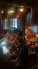 Jazz band performs at dimly lit New York venue