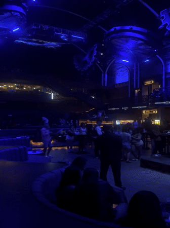 Blue-lit club night in North Kuta, Bali