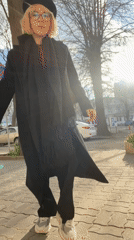Person filmed on sunny afternoon in Odesa streets