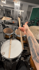 Drummer recorded in studio session in Шемякино, Russia